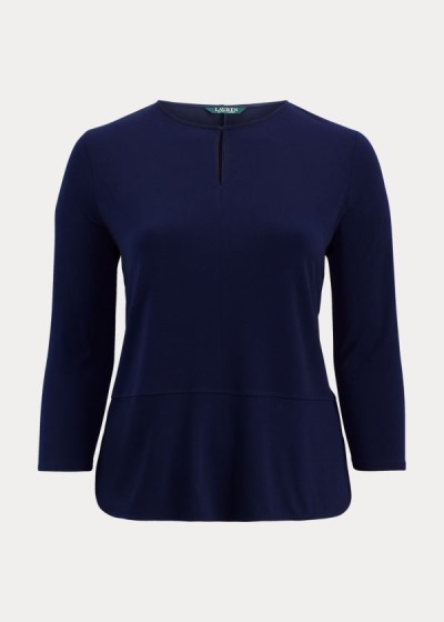 Women's Ralph Lauren Keyhole Stretch Jersey Tops | 460783WSV